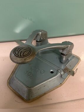 Vintage ACCO 10X Heavy Duty 2 Hole Paper Punch Blue Industrial Art Deco